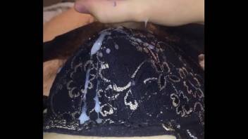 Cumming on mom bra